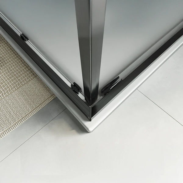 Box doccia 100x80 Rio un anta scorrevole vetro 6 mm trasparente H 195 nero