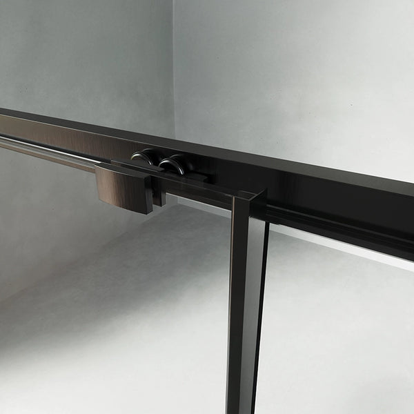 Box doccia 100x80 Rio un anta scorrevole vetro 6 mm trasparente H 195 nero