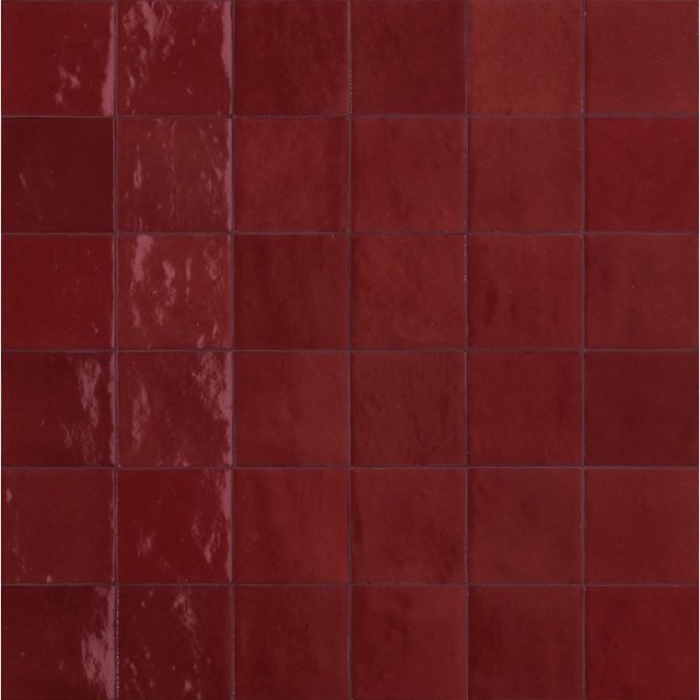 Rivestimento 10x10 in monocottura pasta bianca 10 mm bordeaux glossy Ragno Melange