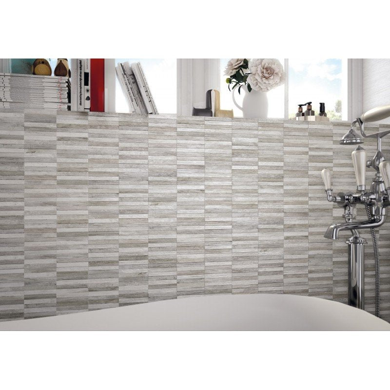 Rivestimento 26x60,5 mosaico in pasta bianca yute 3D Fiber 0090831 Naxos