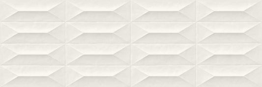 Rivestimento 30x90 in pasta bianca 10 mm struttura trape bianco Ragno Tempera