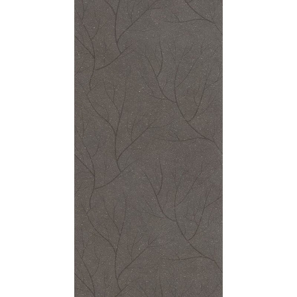 Rivestimento decoro 60x120 in gres porcellanato 6 mm fronds a carbon ground 1 comfort Earthtech 772737 Florim