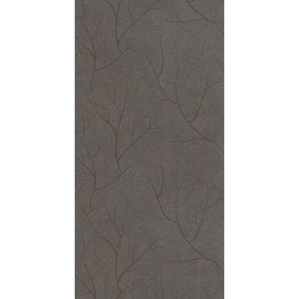 Rivestimento decoro 60x120 in gres porcellanato 6 mm fronds a carbon ground 4 comfort Earthtech 772740 Florim