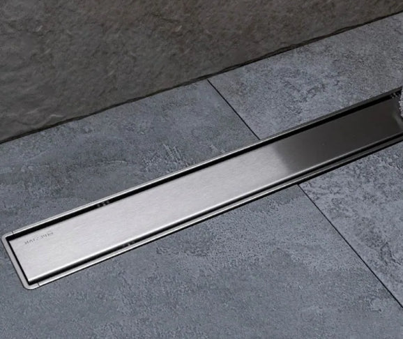 Compact Net Line Canalina doccia a pavimento 75 cm con griglia fermacapelli estraibile e scarico Uscita dn 50