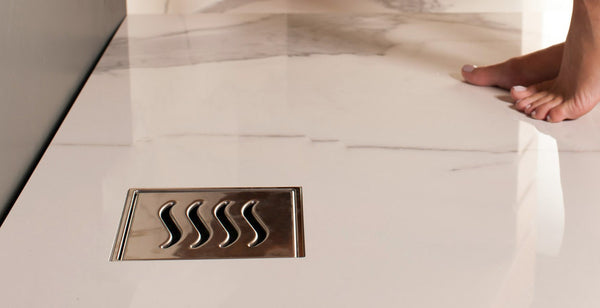 Scarico doccia 10x10 con sifone Uscita Dm 50 cromo