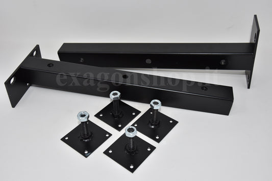 Coppia staffe per mensoloni lavabo Foro Centro Diametro 10 nero