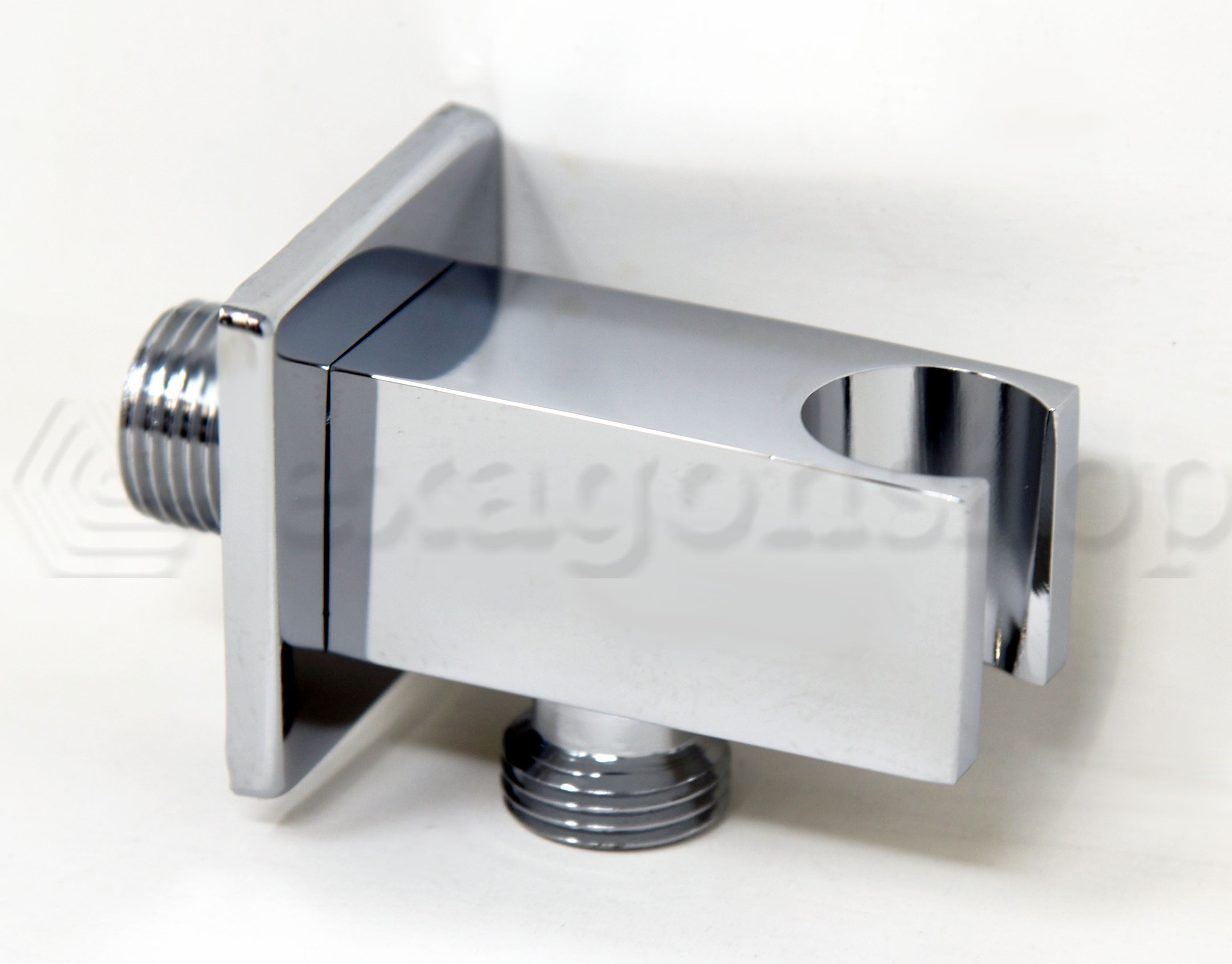 Supporto Con Presa Acqua Quadra Ottone Cromato