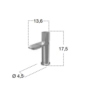 Antonio Lupi Indigo miscelatore Bidet canna piatta Cromo lucido ND400LU