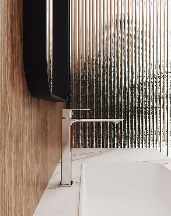 Rubinetto alto per lavabo con flessibili Cromo Ten