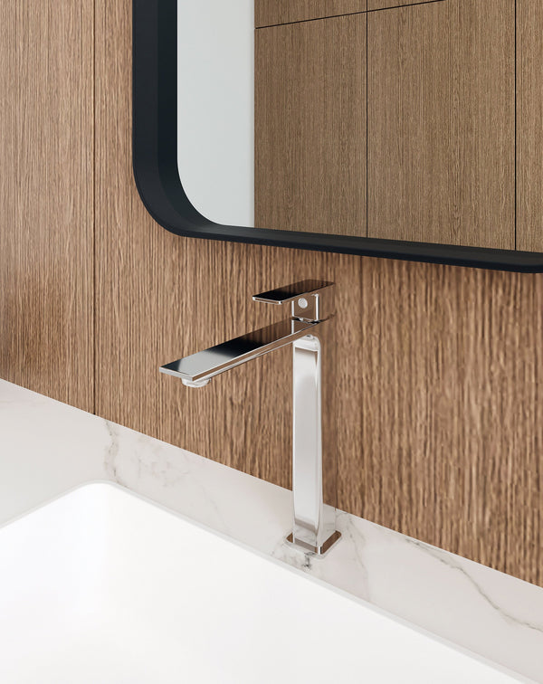 Rubinetto alto per lavabo con flessibili Cromo Ten