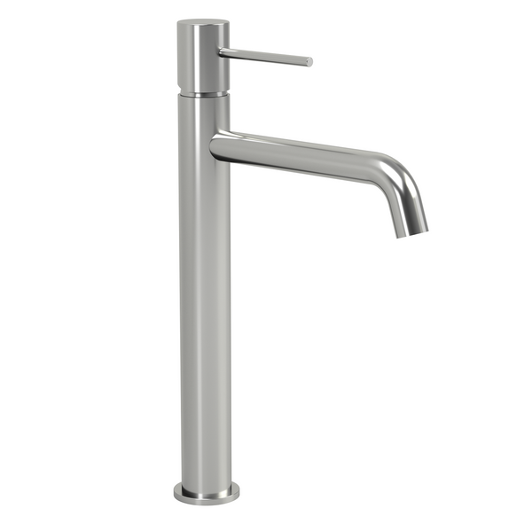 Rubinetto lavabo alto monocomando in ottone con flessibili cromo Hidden