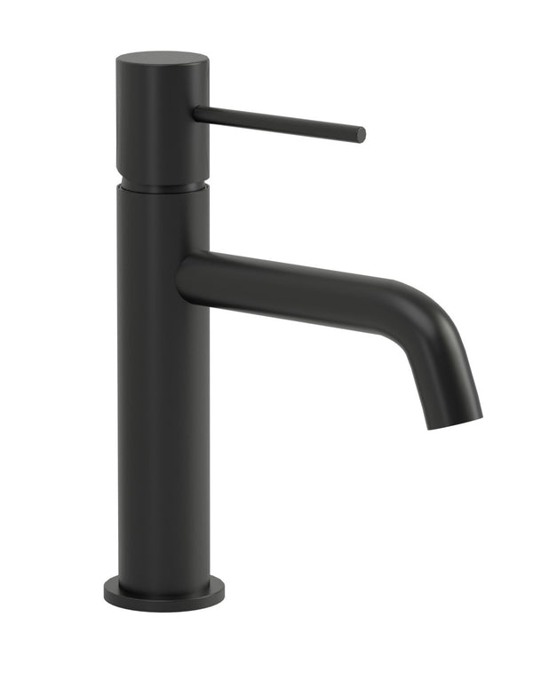 Rubinetto lavabo monocomando nero opaco con flessibili Hidden