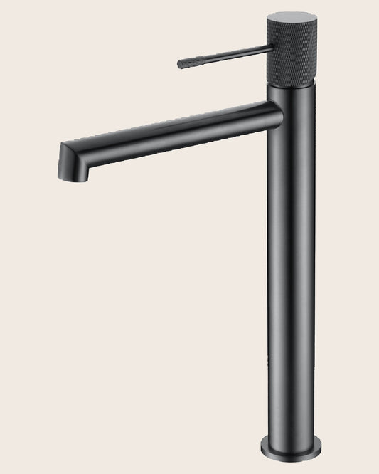 Melin Rubinetto alto per lavabo senza scarico grigio metallico Melin