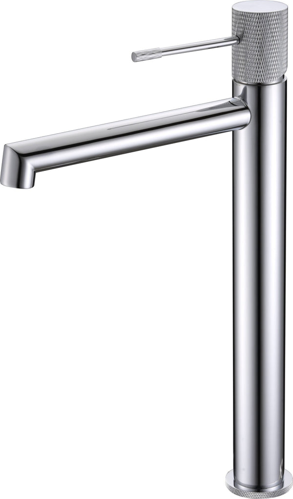Coppia rubinetti lavabo alto e bidet senza scarico in Cromo Lucido, vista laterale del profilo e della forma - Exagonshop
