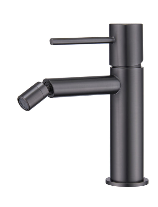 Rubinetto bidet senza scarico ottone grigio metallico Memo, componenti inclusi smontati: corpo incasso, placca e rosone...