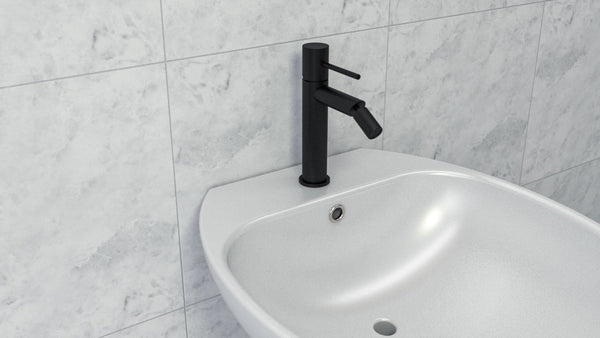 Rubinetto bidet monocomando senza scarico in ottone nero opaco Memo