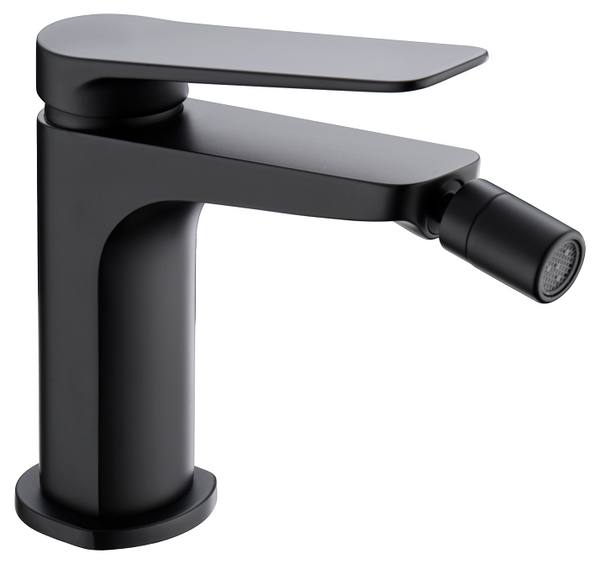 Coppia rubinetti miscelatore lavabo alto e bidet senza scarico nero opaco Momo