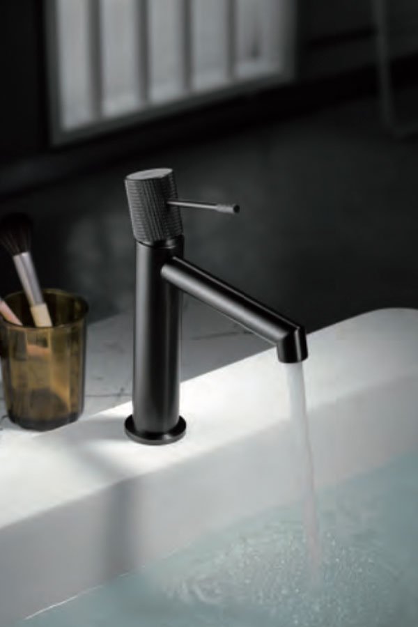 Rubinetto lavabo senza scarico in ottone nero opaco Melin