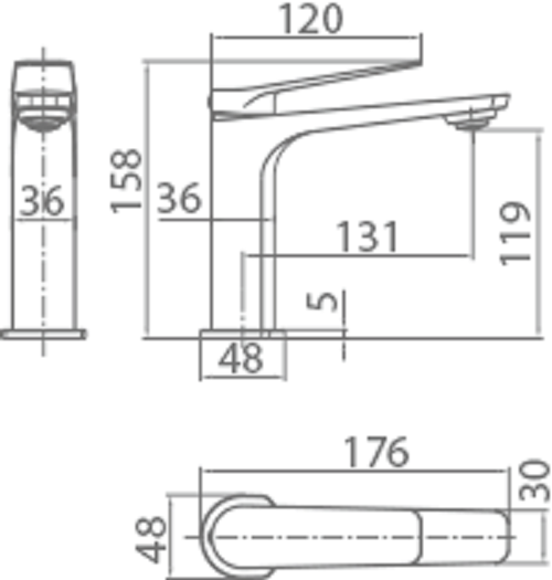 Rubinetto miscelatore lavabo senza scarico in ottone nero opaco Momo