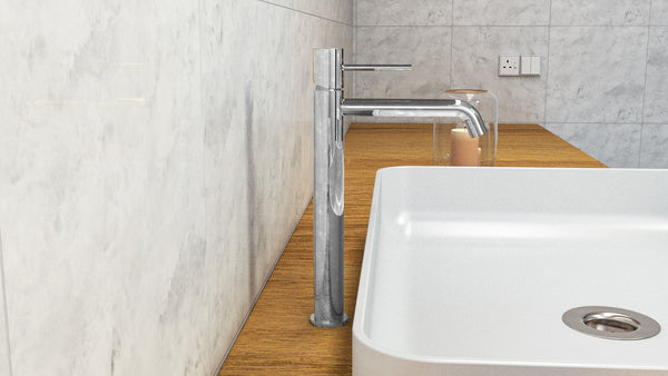 Rubinetto miscelatore per lavabo monocomando senza scarico in ottone cromato Memo