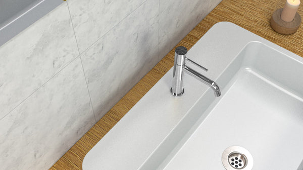 Rubinetto miscelatore per lavabo monocomando senza scarico in ottone cromato Memo