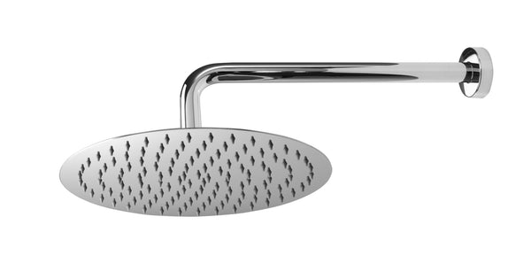Kit doccia con soffione 30 cm tondo braccio doccetta con flessibile in pvc e presa acqua con supporto in acciaio cromo