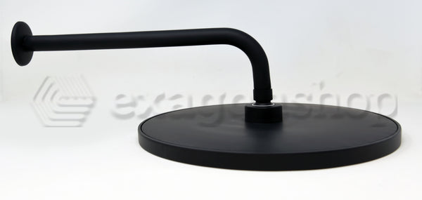 Soffione Doccia 30 cm tondo anticalcare con braccio Soft Black