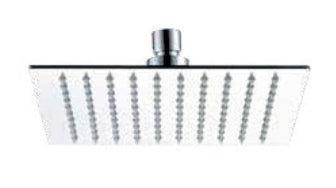 Soffione Doccia 20x20 quadrato Slim Spessore 2 mm in Acciaio cromo