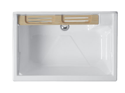 Colavene Lindo Max mobile lavatoio 75x50 con cesto portabiancheria tavola in legno e vasca in abs bianco