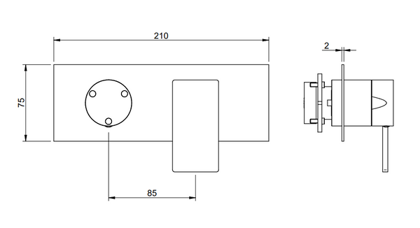 Treemme 5mm miscelatore doccia monocomando con deviatore 3 uscite senza parte incasso inox satinato