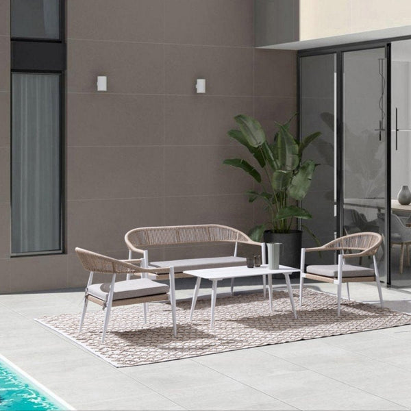 Andrea Bizzotto Jadia salotto ad intreccio bianco beige 0665027