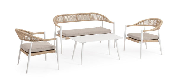 Andrea Bizzotto Jadia salotto ad intreccio bianco beige 0665027