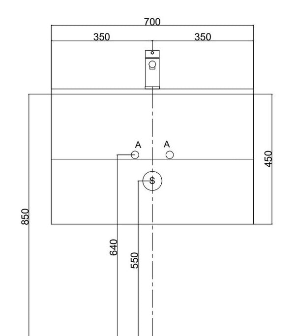 Mobile bagno tortora opaco 70x46 cannettato Urbino due cassetti con lavabo in ceramica