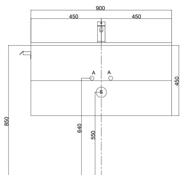 Mobile bagno bianco opaco 90x46 cannettato Urbino due cassetti con lavabo in ceramica