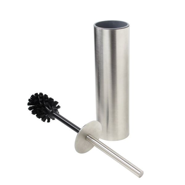 Koh-i-noor Tratto portascopino sospeso a muro in acciaio inox spazzolato