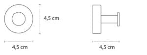 Appendino Singolo In Acciaio Cromo New Line GH1, vista laterale del profilo a muro - Exagonshop