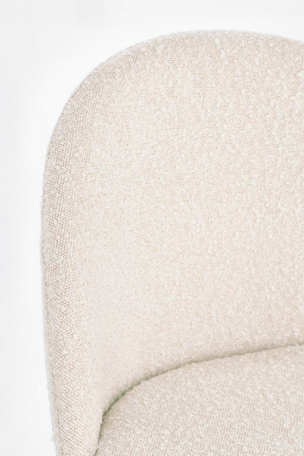 Andrea Bizzotto Tanya sedia effetto boucle avorio e gambe nero 0734366