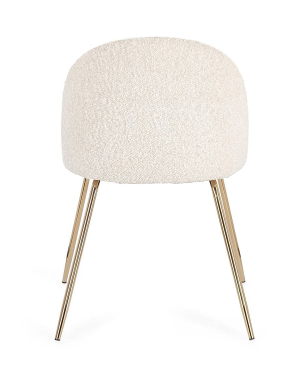 Andrea Bizzotto Tanya sedia effetto boucle avorio gambe oro 0734367