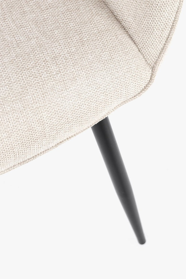 Andrea Bizzotto Cora sedia in tessuto beige e gambe nero 0730124