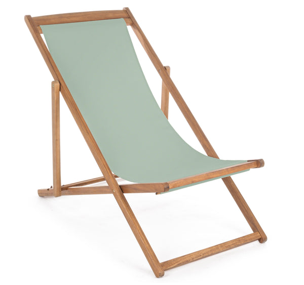 Andrea Bizzotto Noemi Relax Sedia Sdraio Pieghevole da Esterno in Legno di Acacia Poliestere Verde Salvia