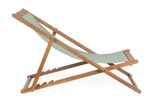 Andrea Bizzotto Noemi Relax Sedia Sdraio Pieghevole da Esterno in Legno di Acacia Poliestere Verde Salvia