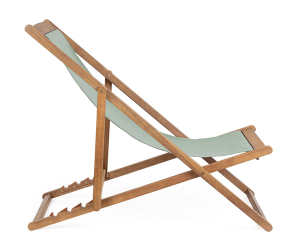 Andrea Bizzotto Noemi Relax Sedia Sdraio Pieghevole da Esterno in Legno di Acacia Poliestere Verde Salvia