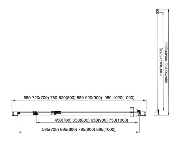 Box doccia 90x70 Marsiglia un anta battente reversibile trasparente H 195 cromo