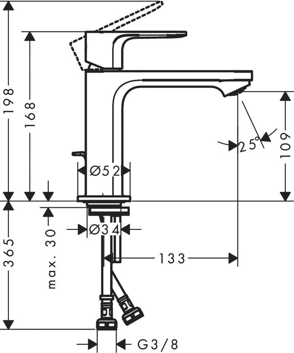 Hansgrohe Rebris S Set miscelatori lavabo coolstart bidet con scarico e doccia 1 via e parte incasso cromo 72519000+72210000+72648000
