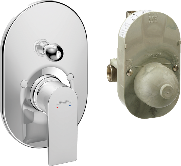 Hansgrohe Rebris E Set miscelatori lavabo e bidet con scarico e doccia 2 vie con parte incasso cromo