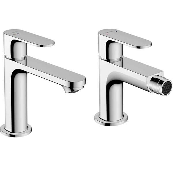 Set rubinetteria lavabo coolstart e bidet con scarico pop up cromo Rebris S Hansgrohe