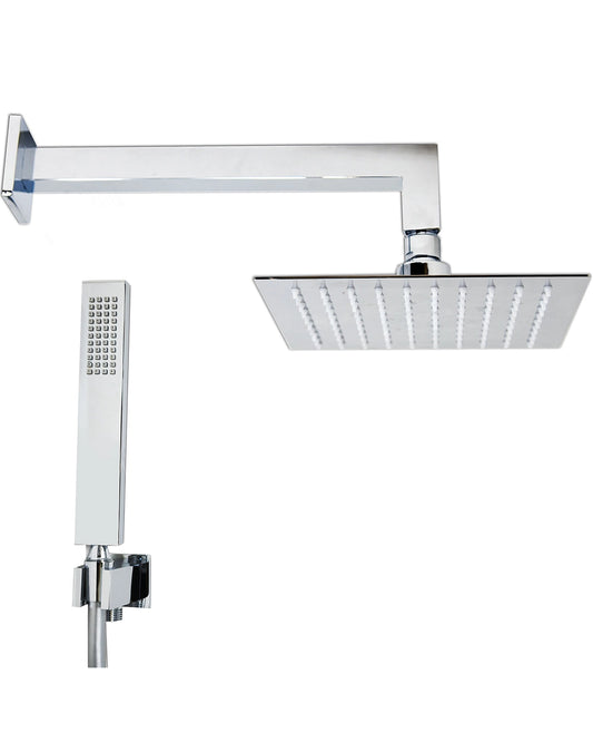 Set soffione doccia 20x20 quadro slim Smart e doccetta cromo