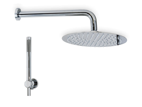 Set soffione doccia 25 cm slim tondo Smart braccio 30 cm e doccetta cromo