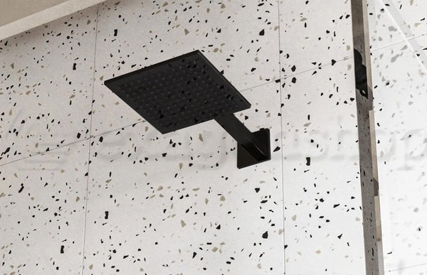 Soffione doccia 30x30 Smart quadro con braccio 35 cm nero opaco