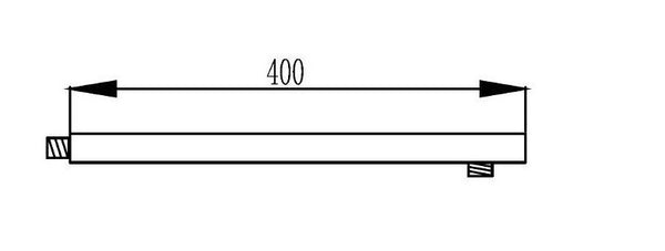 New Line Braccio Doccia 40 Cm Quadro In Ottone Nero Opaco